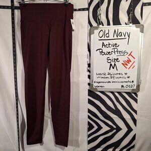 Old Navy Active PowerPress Leggings, medium Maroon
